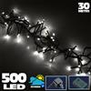 BAKAJI Catena Luminosa 500 Luci LED Lucciole Bianco Freddo Controller 8Funzioni Esterno