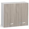 KLESIA Pensile Cucina Componibile Legno Nobilitato 2 Ante 80x30x72H Bianco e Olmo