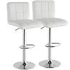 BAKAJI Set 2 Sgabelli da Bar Cucina Seduta Schienale in Ecopelle Bianco con Poggiapiedi