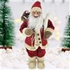 BAKAJI Statuina Babbo Natale Rosso Statuetta 40cm Vestiti in Tessuto Addobbo Natalizio