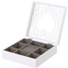 BAKAJI Portagioie Richiudibile Scatola Organizer Legno Bianco Porta Gioielli 23x23x7 cm