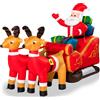 BAKAJI Gonfiabile Natalizio Babbo Natale Slitta Renne Decorazione da Esterno Giardino