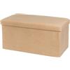 BAKAJI Pouf Baule Contenitore Cassapanca Pieghevole Beige Poggiapiedi 76x38x38 cm