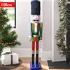 BAKAJI Soldato Schiaccianoci di Natale in Legno Altezza 106 cm Decorazioni Natalizie