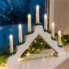 BAKAJI Candelabro Avvento Natalizio Elettrico Led 7 Candele di Natale Colore Bianco