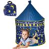 BAKAJI Tenda per Bambini Salvaspazio con Borsa Trasporto Gioco Blu Interno e Esterno