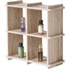 BAKAJI Scaffale Bacheca Libreria Mensole in Legno Rovere Multiuso a Parete 4 ripiani