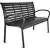 BAKAJI Panchina da Esterno Giardino Panca Polywood Struttura in Acciaio Nero 126x81x62