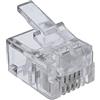 InLine 21397 Plug Modulare, Telefonico, Isdn a Crimpare su Cavo Piatto, Rj11, Nero