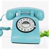 TelPal - Telefono da scrivania in stile retrò, con cordino, stile vintage, con quadrante rotante, per casa, ufficio, hotel, stile antico, regalo per anziani, colore: blu