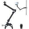 OTraki Super morsetto e braccio magico articolato a attrito regolabile da 11 pollici, Vite da 1/4 di Pollice,Cold Shoe,Adattatore Telefono/Action Camera per Treppiede Tavolo Barra Aste Gimbal,Nero