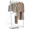 Newlux - Appendiabiti da Terra Resistente Fino a 15kg Hangy One 15 Doppia Altezza. Attaccapanni da Terra Metallico | Grande Stabilità | Facile Montaggio | 80x40x160cm | Bianco