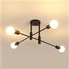 Comely Lampadario Industriale, Plafoniera Sputnik Vintage a 4 Luci E27