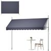 VEVOR Tenda da Sole Retrattile Manuale 350 cm per Esterni, Tendalino Parasole Retrattile Colore Grigio Scuro, Altezza Regolabile, con Manovella Manuale, per Cortile Giardino Balcone Garage Vetrina