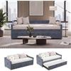 SAOOZBE Divano Letto Estraibile 90x200 cm, Letto da Giorno Estraibile Imbottito con Rete a Doghe, Letto Multifunzione per Soggiorno e Camera, senza Materasso, Velluto Grigio