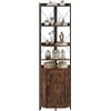 COSTWAY Libreria a 5 Ripiani, Mensola ad Angolo con Spazio di Archiviazione, Armadio ad Angolo con Paraspigoli Anticaduta, Autoportante, con 2 Kit Antiribaltamento, 38 x 38 x 180 cm