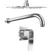 Parama Set doccia cromato - Miscelatore incasso Greta con braccio e soffione slim 20 cm