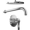 Parama Set doccia cromato - Miscelatore incasso Mia con braccio e soffione 20 cm