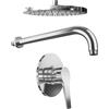 Parama Set doccia cromato - Miscelatore incasso Sophia con braccio e soffione 20 cm