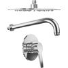 Parama Set doccia cromato - Miscelatore incasso Sophia con braccio e soffione slim 20 cm