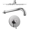 Parama Set doccia tondo cromato - Miscelatore incasso monocomando con braccio e soffione 20 cm