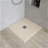 Parama Piatto doccia quadrato 90x90 cm in marmoresina avorio effetto pietra h3 cm | Milos