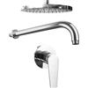 Parama Set doccia cromato - Miscelatore incasso Audrey con braccio e soffione 20 cm