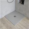 Parama Piatto doccia quadrato 90x90 cm in marmoresina grigio effetto pietra h3 cm | Milos