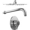 Parama Set doccia cromato - Miscelatore incasso Katharine con braccio e soffione slim 20 cm