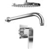 Parama Set doccia cromato - Miscelatore incasso Greta con braccio e soffione 20 cm