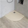 Parama Piatto doccia semicircolare 90x90 cm in marmoresina avorio effetto pietra h3 cm | Milos
