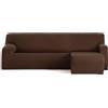 ECOMMERC3 | Copridivano Chaiselongue Braccio corto destro Bielastico traspirante - Copridivano Chaiselongue colore marrone regolazione gomme e schiuma di sostegno, protezione dall'usura