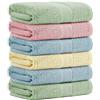 Aibaser Bamboo Cotton Bath Towels-27 x 54 pollici - Natural, Ultra Assorbente Towels for Bathroom (set da 6 pezzi)