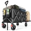YEAUPE PRO Carrello Spiaggia 150KG, Carrellino con Ruote Grandi Girevoli a 360°, Tutti i Terreni, con rete elastica inclusa. Ideale per trasporto outdoor, prato e campeggio, 150-240L, Nero