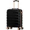 Flight Knight Valigia Da Viaggio Leggera 55x40x20 Cm Bagaglio A Mano Guscio Rigido Con Maniglia Telescopica In Alluminio 8 Ruote Spinner Serratura TSA Approvata Ryanair Priority TUI