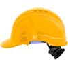 Irudek STILO 300 V Giallo - Casco di sicurezza ventilato in ABS, isolamento elettrico 1000 V c.a. / 1500 V c.c., imbracatura 6 punti con roulette, EN 397 / EN 50365, taglia 52-66 cm