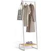Newlux - Appendiabiti da Terra Resistente Fino a 20kg Hangy One 20 Con Scarpiera. Attaccapanni da Terra Metallico | Grande Stabilità | Facile Montaggio | 50x40x160cm | Bianco