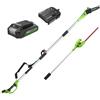 Greenworks G24PSHK2 Sega ad Asta e Tagliasiepi ad Asta 2 in 1 a Batteria, con Tracolla, Barra della Sega ad Asta 20cm, Lame Tagliasiepi ad Asta a Doppia Azione 51cm, Batteria 24V 2Ah e Caricabatterie