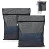 OTraki 2 Pezzi Sacchetti Lavatrice Biancheria, Sacchetto Rete Lavatrice 50 x 60 cm con Cerniera in Metallo, Sacchetto Lavanderia per Delicati Sacchetti Biancheria Proteggi Reggiseno Calzini (Nero)