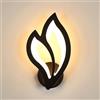 Goeco Applique da Parete Interno LED, 13W 1500LM 3000K Fiore, Nero