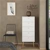 Dmora - Cassettiera Genevieve, Settimino multiuso, Comò camera da letto, Mobile con cassetti, 50x39 h120 cm, Bianco