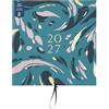 BusyB Busy B Calendario da parete 2027, grande, motivo marmo, 5 colonne e tasche | Il grande calendario da parete Busy B Family in marmo color foglia di tè presenta 5 colonne e pratiche tasche portaoggetti.