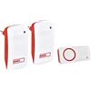 EMOS Campanello senza batteria, set con 2 ricevitori, portata 150 m e 10 suonerie, 5 livelli di volume fino a 95 dB, display visivo, accoppiamento auto-apprendimento, colore bianco/rosso, P5750.2R