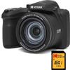 KODAK Pack Digitale Bridge Pixpro Astro Zoom AZ405 + Scheda SDHC Kodak Ultra High Speed U1 32GB - Fotocamera 20 Megapixel, Zoom 40X, Grandangolo, LCD, Video Full HD 1080p, OIS, Batterie AA - Nero