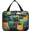 Linnyio Gatto Colorato Acquerello Borsa da Trucco Cosmetica Viaggio Sospesa Borsa da Trucco Pieghevole di Grande Capacità per Il Bagno Delle Donne Delle