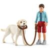 SCHLEICH 42478 Farm World Walking with Labrador Retriever