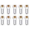 SPYMINNPOO 10 Pezzi RC Rod Ends, M3 RC Link Tirante End Giunto Sferico Testa Linkage End Accessori di Aggiornamento in Alluminio Compatibili con AXIAL SCX10 1/10 RC Car(Argento)