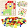 Ravytha 120pcs Gioco di Mosaico Puzzle e 20 Carte di Apprendimento, Tangram Legno Giochi Bambini, Forma Colore Mcthing Gioco, Giocattoli Educativi Montessori Regali per Ragazzi e Ragazze 3+