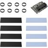 OTraki 4 Pezzi Dissipatore di Calore SSD M.2, 5,M2 2280 NVMe SSD Hard Disk Alluminio Dissipatore di Calore con Cuscinetto Termico in Silicone e 8 Fascette in Gomma,Termici in Silicone con PC fisso/PS5