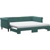 vidaXL Divano letto estraibile con materasso Verde scuro 90x200 cm Velluto
